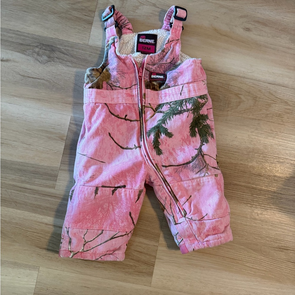 BERNE Pink Camouflage Kids Overalls